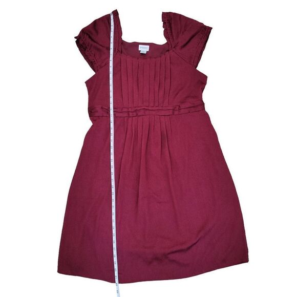 Motherhood Maternity cap sleeve tie waist dress red burgundy large - Picture 3 of 8